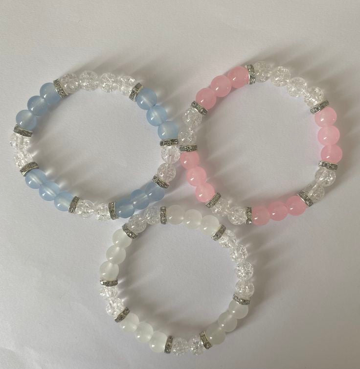BLUE&PINK&GREY TRIO BRACELET
